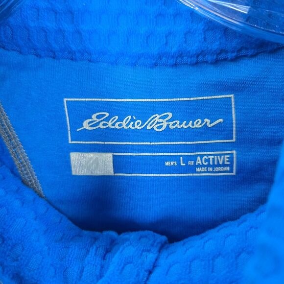 Eddie Bauer Men's Blue FreeHeat Quarter Zip Pullover Hiking Size L - Picture 5 of 12